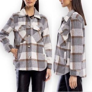 NWT Blank NYC Women's Plaid Shacket Easy Does It, Size XL